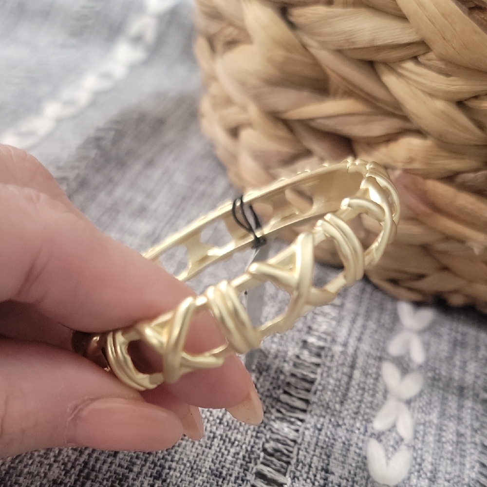 Sequin Elegant Satin Gold-Tone Women's Bracelet